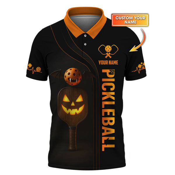 Maxcorners Custom Name Halloween Pickleball Shirt, Funny Pickleball T-Shirts, Gift For Pickleball Lovers LM0509