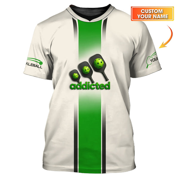 Maxcorners Custom Pickleball Shirts For Men's, Addicted Funny Pickleball Shirt, Gift For Pickleball Lovers LM0509