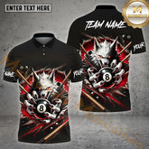 Maxcorners Billiard Crack Bloody 8 Ball Wolf Jersey Multicolor Options Personalized Name, Team Name 3D Shirt (4 Colors)