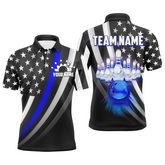 Maxcorners American Bowling Jersey Custom Bowling Shirt For Men And Women Team Bowling Polo Shirt