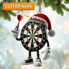 Maxcorners Personalized Dartboard Character Ornament – Custom Name Fun Christmas Decoration for Dart Lover