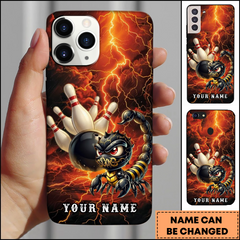 Maxcorners Bowling Phonecase Thunder Scorpion Lightning Power Personalized Name 3D Phone Case