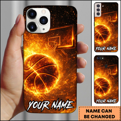 Maxcorners Basketball Fire Ball Court Personalized 3D Phone Case