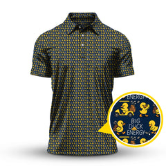 Maxcorners Big Duck Energy Pattern Golf Shirt For Golfer, Duck Golf Shirt, Funny Golf Shirt For Men