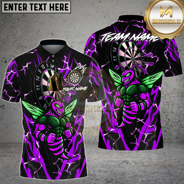 Maxcorners Dart Shirt Lightning Hornet Design Multioptions Personalized Name, Team Name Unisex 3D Shirt (4 Colors)