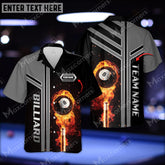 Maxcorners Billiards Ball 8 Fire Multicolor Options Personalized Name Hawaiian Shirt ( 6 Colors )
