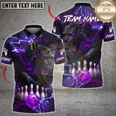 Maxcorners Bowling Shirt Black Panther Lightning Multioptions Personalized Name, Team Name Unisex 3D Shirt (4 Colors)