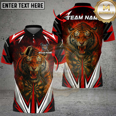Maxcorners Fire Tiger Darts Multicolor Customized Name, Team Name 3D Shirts