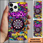 Maxcorners Darts Colorful Graffiti Pop Art Abstract Personalized Name 3D Phone Case