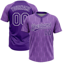 Maxcorners Custom Purple Purple-White 3D Pattern Two-Button Unisex Softball Jersey
LM0609