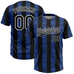Maxcorners Custom Royal Black-White 3D Pattern Two-Button Unisex Softball Jersey
LM0609