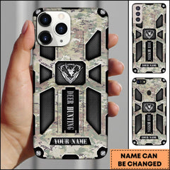 Maxcorners Hunting Phonecase Desert Digital Camo Tactical Deer Badge Armor Style Personalized Name 3D Phone Case