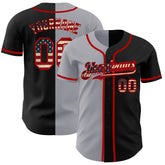 Maxcorners Custom Black Vintage USA Flag-Cream Premium Baseball Jersey6 LM0210