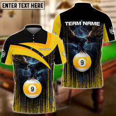 Maxcorners Billiards 9 Ball Eagle Personalized Name 3D Shirt