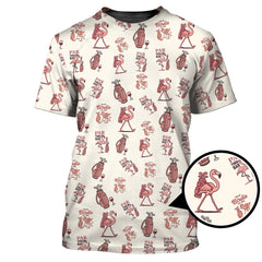 Maxcorners Flamingo Golf Shirt For Women, Funny Pink Pattern Golf Polos, Talk Birdie To Me Golfs Shirts