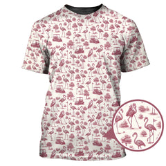 Maxcorners Flamingo Golf Shirt, Funny Pattern Golf Shirt, Crazy Golf Shirt For Golfer