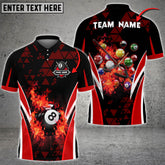 Maxcorners Billiards Ball 8 Fire Multicolor Options Personalized Name 3D Shirt (4 Colors)