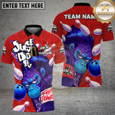 Maxcorners Bowling Gorilla Graffiti Power Smash Design Multicolor Options Personalized Name, Team Name 3D Shirt (4 Colors)