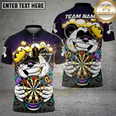 Maxcorners Panda King Darts Champion Design Multicolor Options Personalized Name, Team Name 3D Shirt (4 Colors)