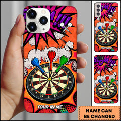 Maxcorners Darts Board Explosion Comic Pop Art Personalized Name Phone Case