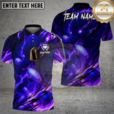 Maxcorners Electric Wolf Bowling Strike Multicolor Options Personalized Name, Team Name 3D Shirt (4 Colors)