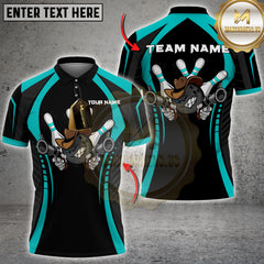 Maxcorners Bowling Wild West Gunslinger Multicolor Customized Name, Team Name 3D Shirt