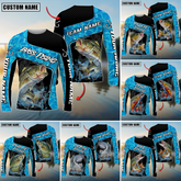 Maxcorners Freshwater Fishing Jumping Water Splash Art Personalized Name, Team Name 3D Long Sleeve Shirt