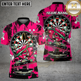 Maxcorners Valentine Darts Heart Ninja Love Strike Art Multicolor Options Personalized Name, Team Name 3D Shirt (4 Colors)