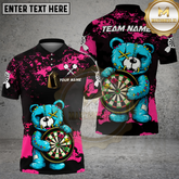 Maxcorners Valentine Blue Teddy Darts Sweet Love Target Art Multicolor Options Personalized Name, Team Name 3D Shirt (4 Colors)