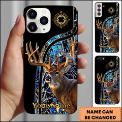 Maxcorners Deer Hunting Black Target Design Personalized Name Phone Case - Blue