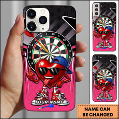 Maxcorners Darts Cool Heart Cartoon Premium Personalized Name Phone Case