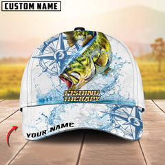 Maxcorners Fishing Outdoor Water Splash Compass Graphic Personalized Name 3D Cap (13 Options)