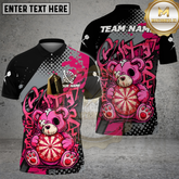 Maxcorners Darts Shirt Pink Graffiti Teddy Bear Dartboard Art Multicolor Options Personalized Name, Team Name 3D Shirt (4 Colors)