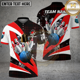 Maxcorners Bowling Strike Snowflake Blue Ball Multicolor Options Personalized Name, Team Name 3D Shirt (4 Colors)