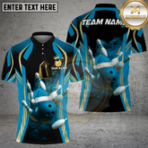 Maxcorners Bowling Santa Red Ball Flame Effect Multicolor Options Personalized Name, Team Name 3D Shirt (4 Colors)