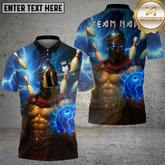 Maxcorners Bowling Spartan Lightning Warrior Multicolor Options Personalized Name, Team Name 3D Shirt (4 Colors)