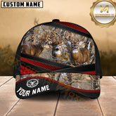 Maxcorners Deer Hunting Camo Forest Red Black Multicolor Options Personalized Name 3D Cap