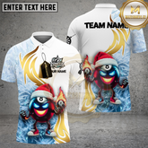 Maxcorners Billiards Polo Shirt Ice Flame 8 Ball Santa Cool Style Multicolor Options Personalized Name, Team Name 3D Shirt (4 Colors)