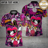 Maxcorners Bowling Cool Heart Graffiti Character Multicolor Options Personalized Name, Team Name 3D Shirt (4 Colors)