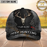 Maxcorners Deer Skull Hunting Metal Stitch Armor Multicolor Options Personalized Name 3D Cap