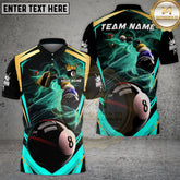 Maxcorners Billiards 8 Ball Red Smoke Trail Multicolor Options Personalized Name, Team Name 3D Shirt (4 Colors)