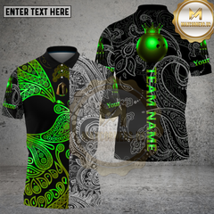 Maxcorners Bowling Golden King Crown Paisley Tribal Style Multi Options Personalized Name, Team Name Unisex 3D Shirt (4 Colors)