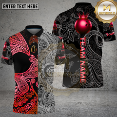 Maxcorners Bowling Golden King Crown Paisley Tribal Style Multi Options Personalized Name, Team Name Unisex 3D Shirt (4 Colors)