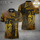 Maxcorners Bowling Golden Tribal Warrior Pattern Style Multi Options Personalized Name, Team Name Unisex 3D Shirt (4 Colors)
