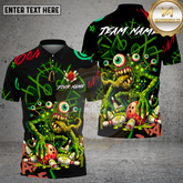 Maxcorners Bowling Graffiti Horror Monster Bowling Art Multi Options Personalized Name, Team Name Unisex 3D Shirt (4 Colors)
