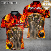 Maxcorners Bowling Royal Skull King Queen Casino Art Multi Options Personalized Name, Team Name Unisex 3D Shirt (4 Colors)