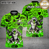 Maxcorners Bowling Slime Graffiti Crocodile Multi Options Personalized Name, Team Name Unisex 3D Shirt (4 Colors)