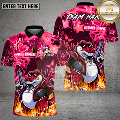 Maxcorners Bowling Neon Gangster Crocodile Multi Options Personalized Name, Team Name Unisex 3D Shirt (4 Colors)