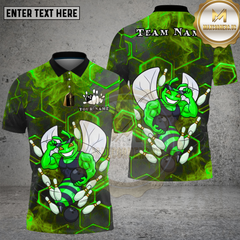 Maxcorners Bowling Honeycomb Bee Muscle Graphic Multi Options Personalized Name, Team Name Unisex 3D Shirt (4 Colors)
