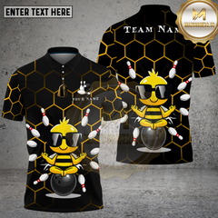 Maxcorners Bowling Zen Bee Meditation Style Multi Options Personalized Name, Team Name Unisex 3D Shirt (4 Colors)